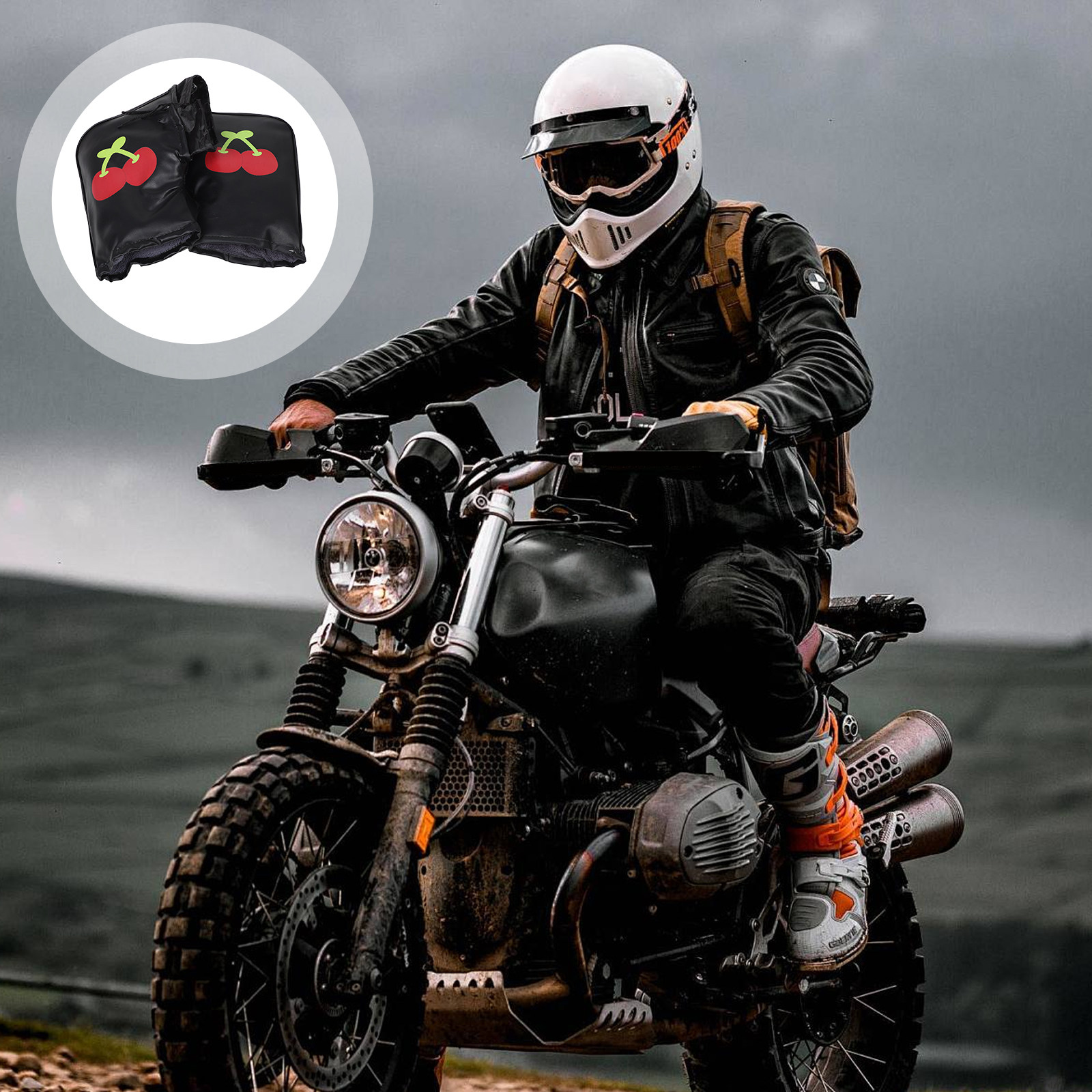 Winter Glove Insulated - ถุงมือกันลมกันน้ำสำหรับมอเตอร์ไซค์ 1 คู่ สำหรับฤดูหนาว เหมาะสำหรับสกู๊ตเตอร์ รถเอทีวี