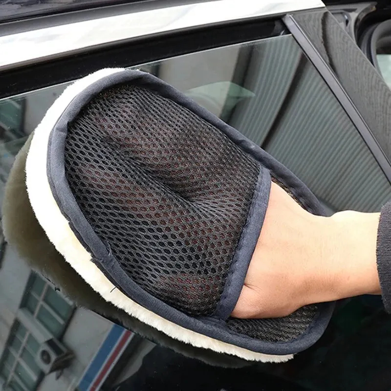ถุงมือขนแกะสำหรับล้างรถ แปรงทำ - Wool Glove Lined บทวิจารณ์และราคา
