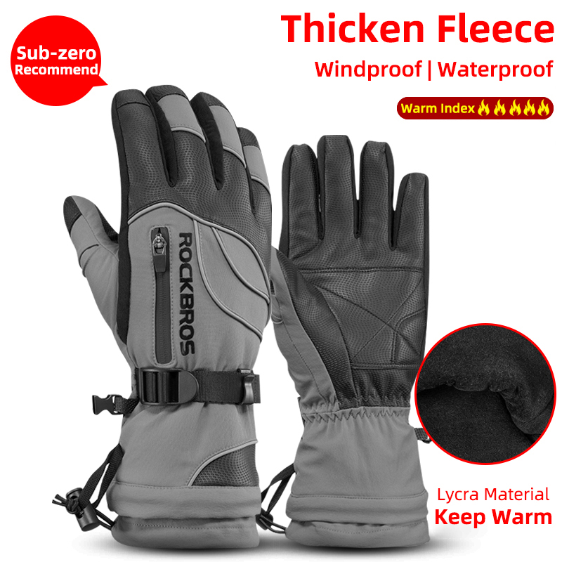 ROCKBROS ถุงมือฤดูหนาวรถจักรยา - Ski Glove Waterproof บทวิจารณ์และราคา